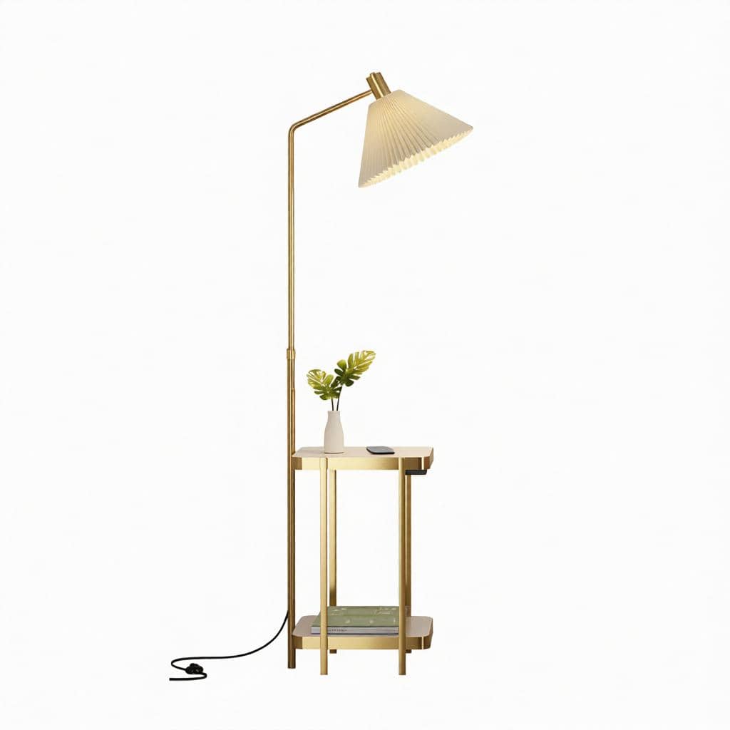 Jorevia | Integrated Shelf Floor Lamp