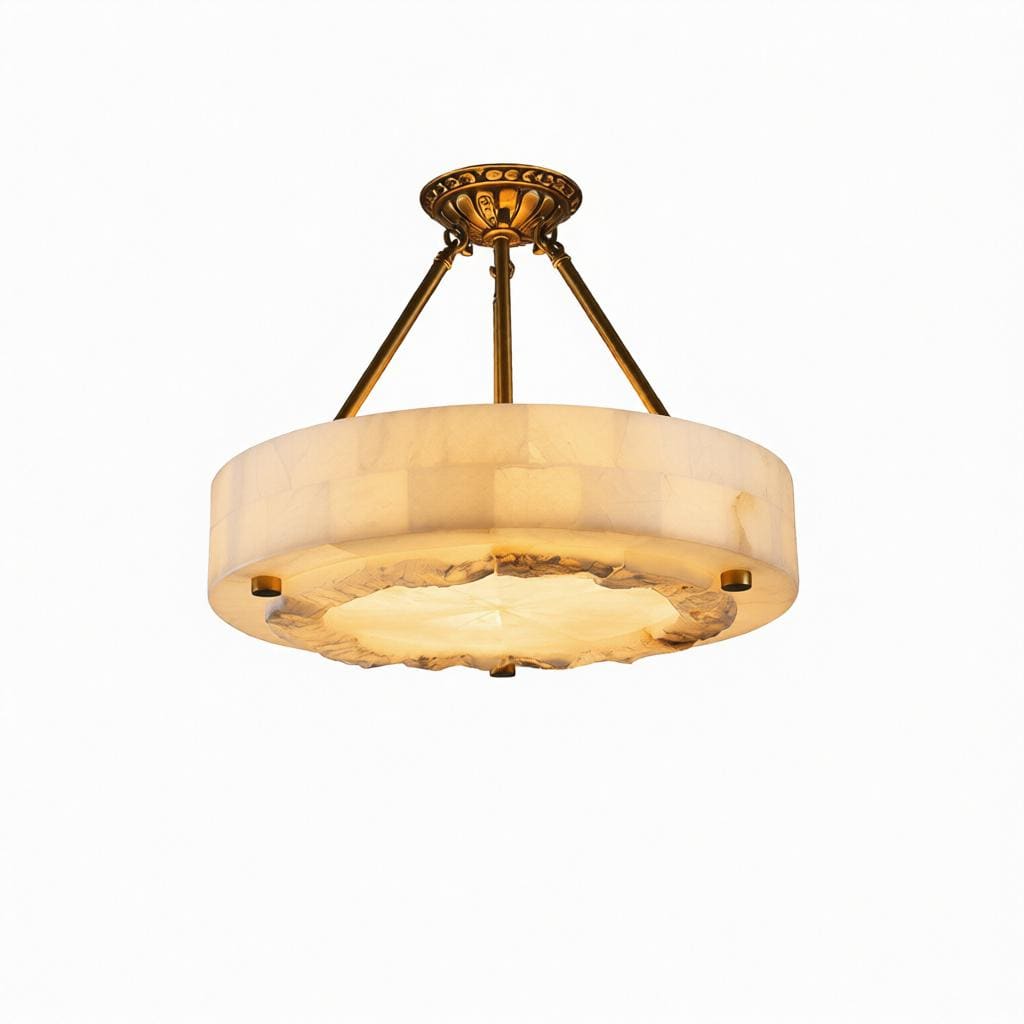 Ralnelirae Deux | Alabaster Semi Flush Mounted Light - Detail View #4 | HomeCartel