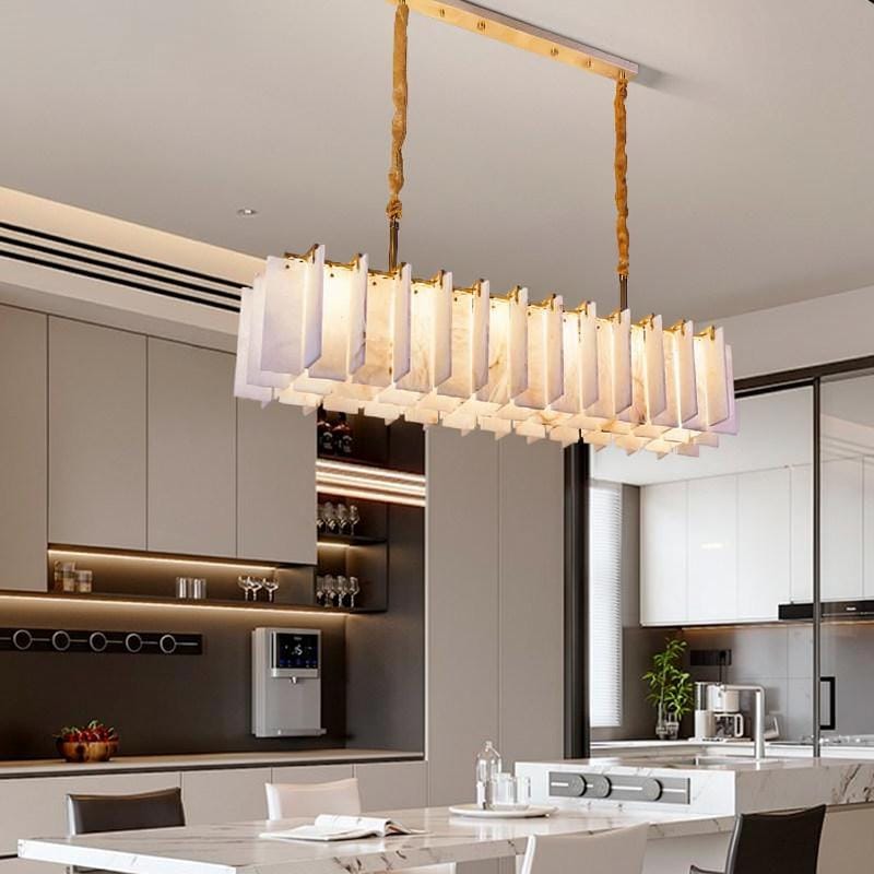 Irriniel C | Alabaster Linear Chandelier - Detail View #2 | HomeCartel
