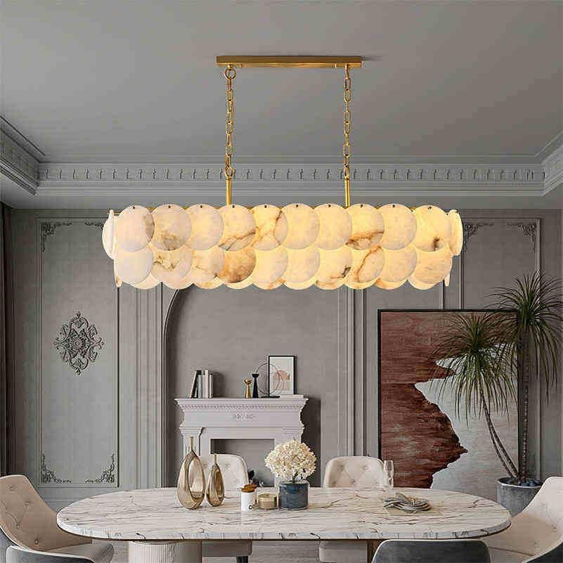 Elnoren A | Alabaster Linear Chandelier - Modern Chandelier | HomeCartel Philippines