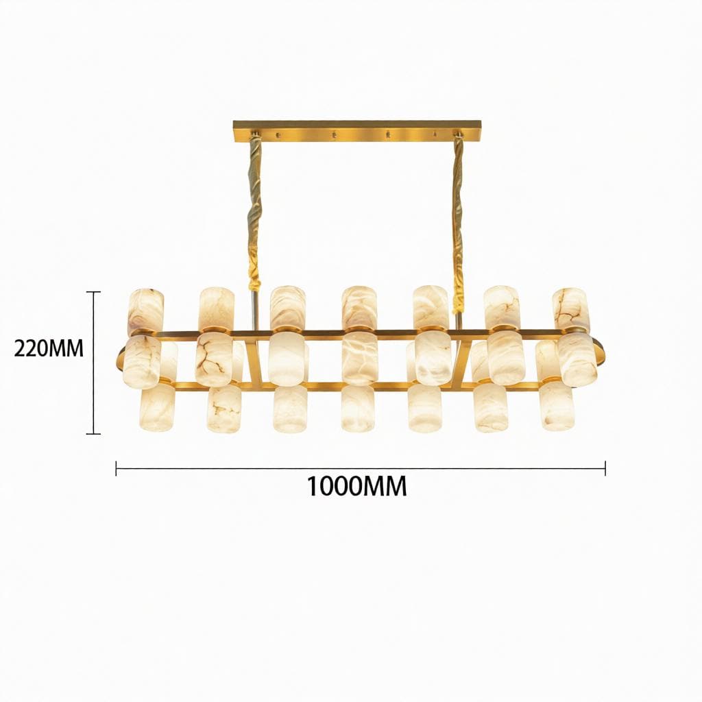 Irrelal B | Alabaster Linear Chandelier - Detail View #2 | HomeCartel