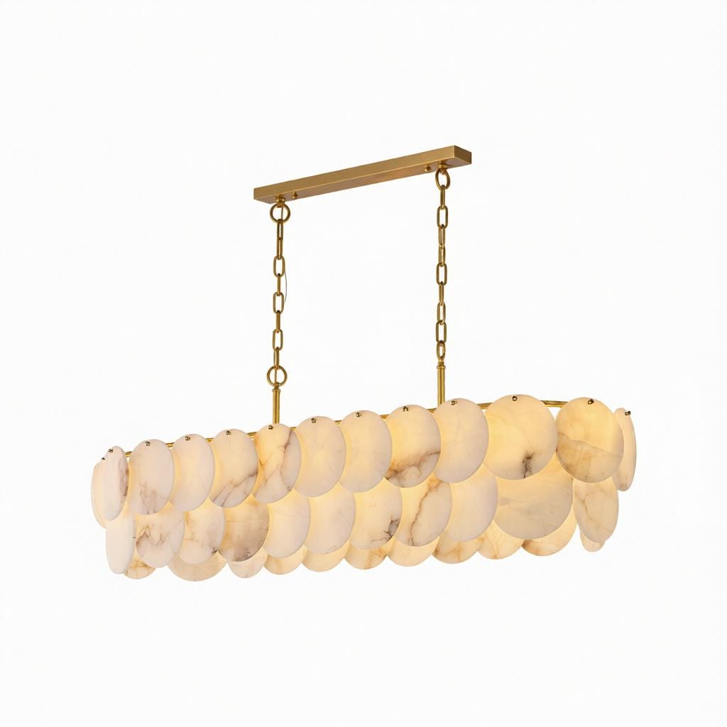 Elnoren A | Alabaster Linear Chandelier - Detail View #2 | HomeCartel