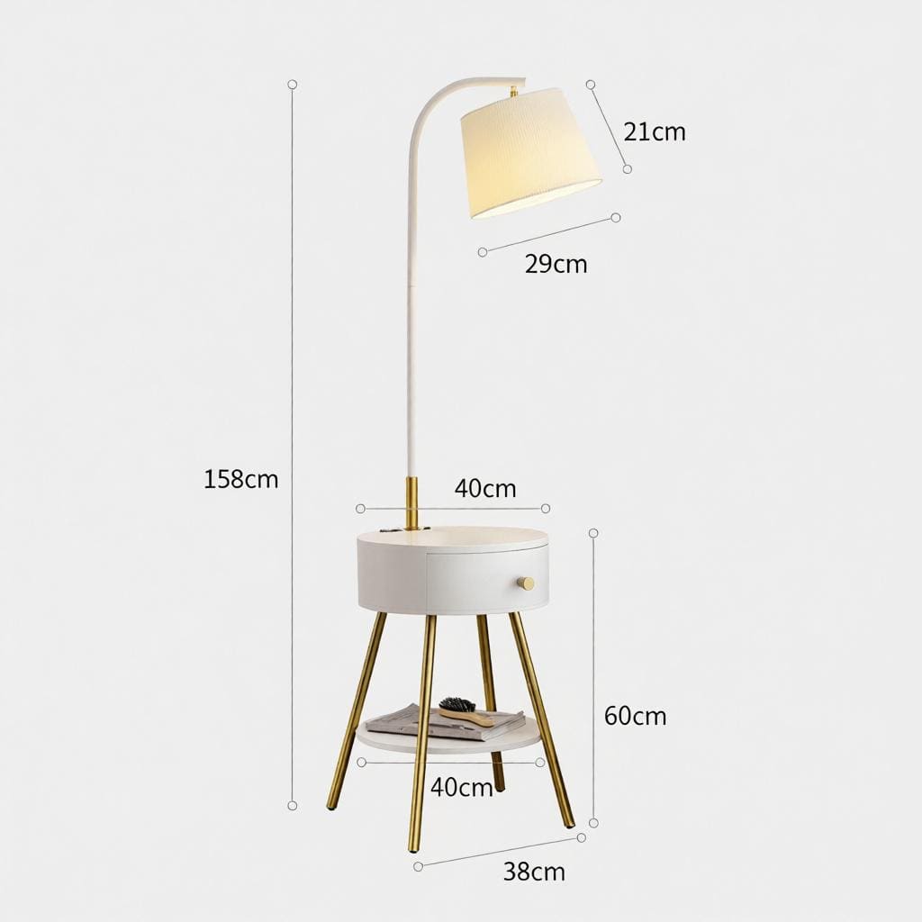 Aesmera A | Integrated Shelf Floor Lamp - Detail View #2 | HomeCartel
