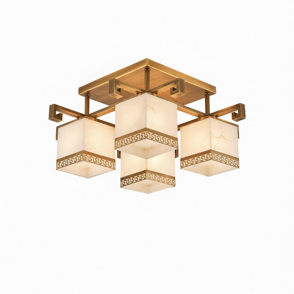 Valnela A | Alabaster Semi Flush Mounted Light - Detail View #8 | HomeCartel