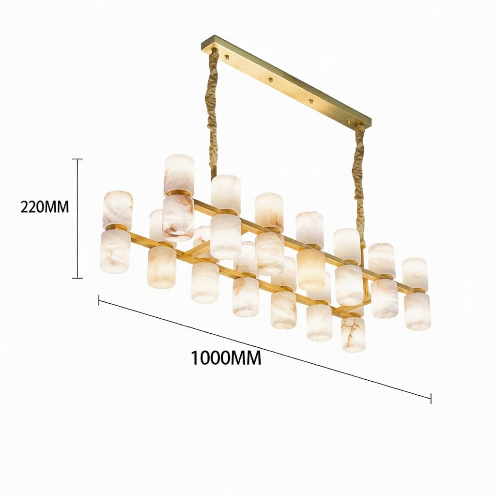 Irrelal B | Alabaster Linear Chandelier - Detail View #3 | HomeCartel