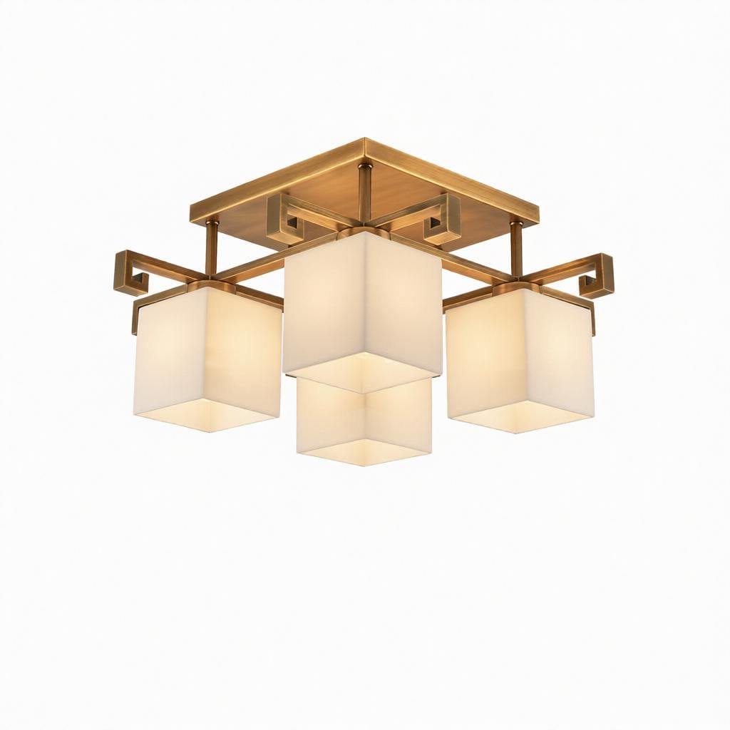 Valnela A | Alabaster Semi Flush Mounted Light