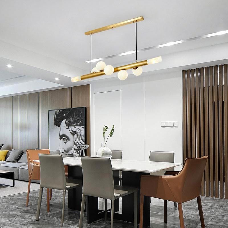 Halnorisca | Alabaster Linear Chandelier - Detail View #2 | HomeCartel