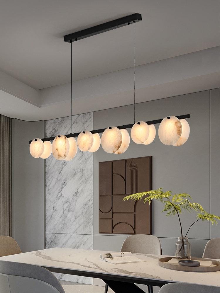 Norvenar | Alabaster Linear Chandelier - Detail View #2 | HomeCartel