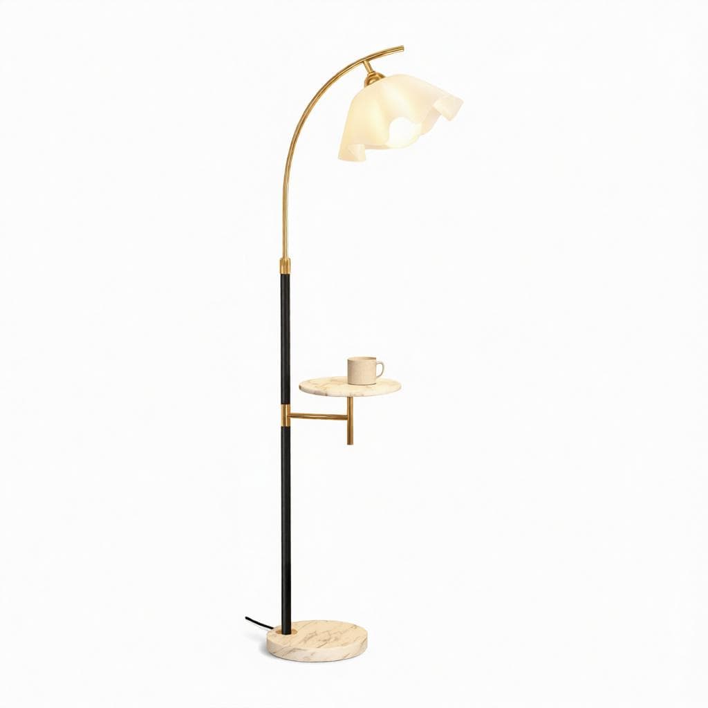 Unelira | Integrated Shelf Floor Lamp