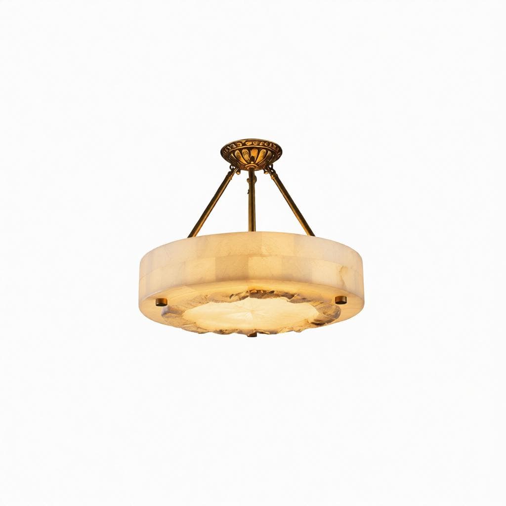 Ralnelirae Deux | Alabaster Semi Flush Mounted Light - Detail View #2 | HomeCartel