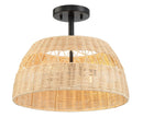 Bailey Deux | Rattan Semi Flush Mounted Light