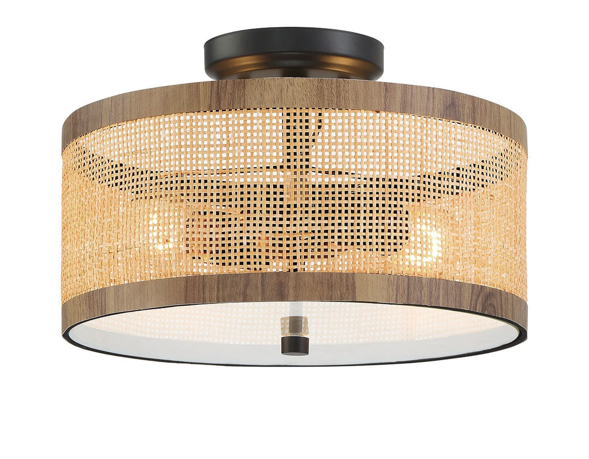 Samara Deux | Rattan Semi Flush Mounted Light - Home Cartel ®