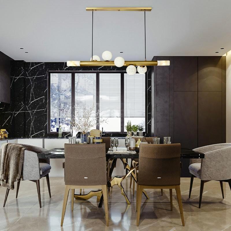Halnorisca | Alabaster Linear Chandelier - Detail View #3 | HomeCartel