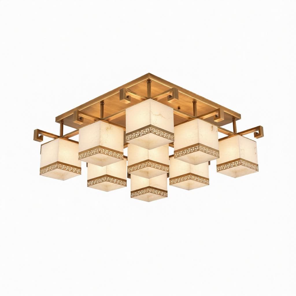 Valnela A | Alabaster Semi Flush Mounted Light - Detail View #10 | HomeCartel
