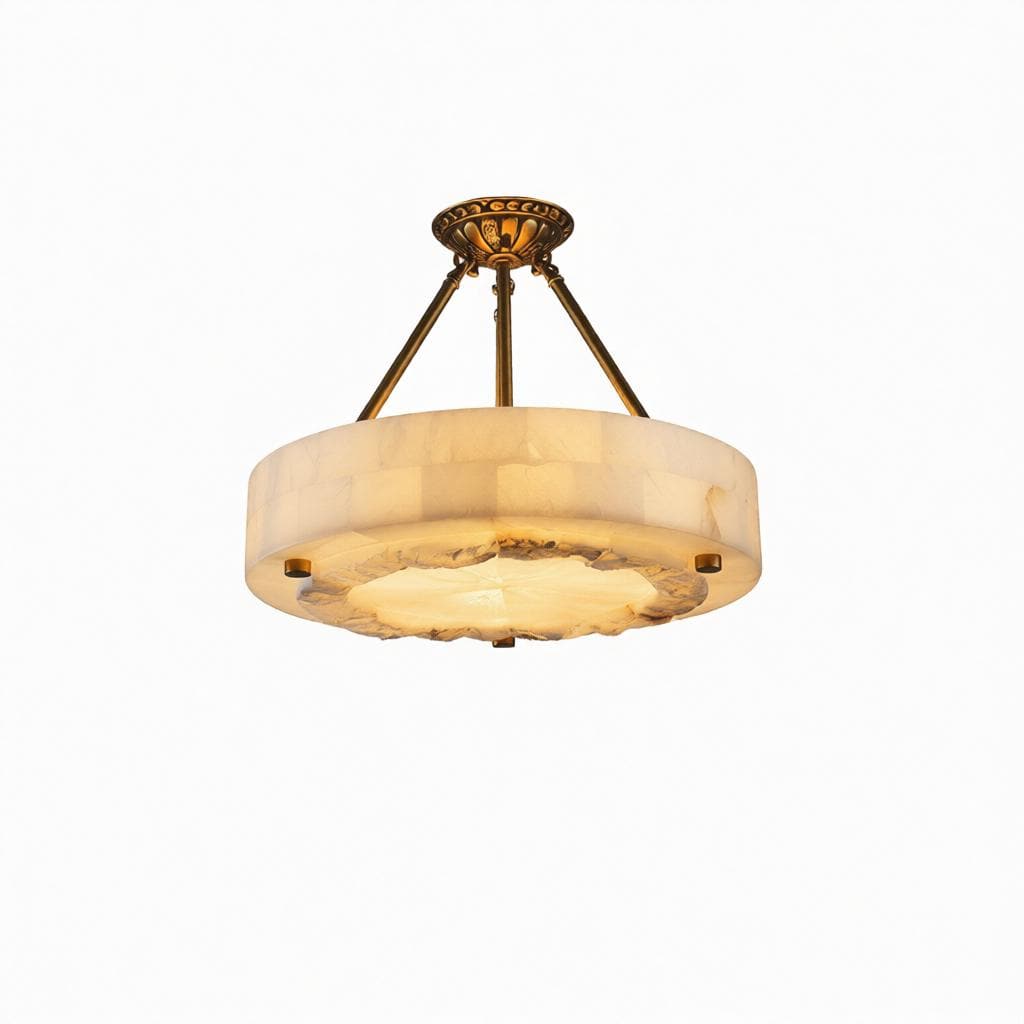 Ralnelirae Deux | Alabaster Semi Flush Mounted Light - Detail View #3 | HomeCartel