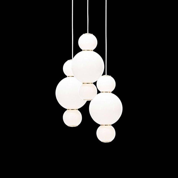 Iris Trois A | Glass Sphere with Gold Details Clustered Pendant Light - Home Cartel ®