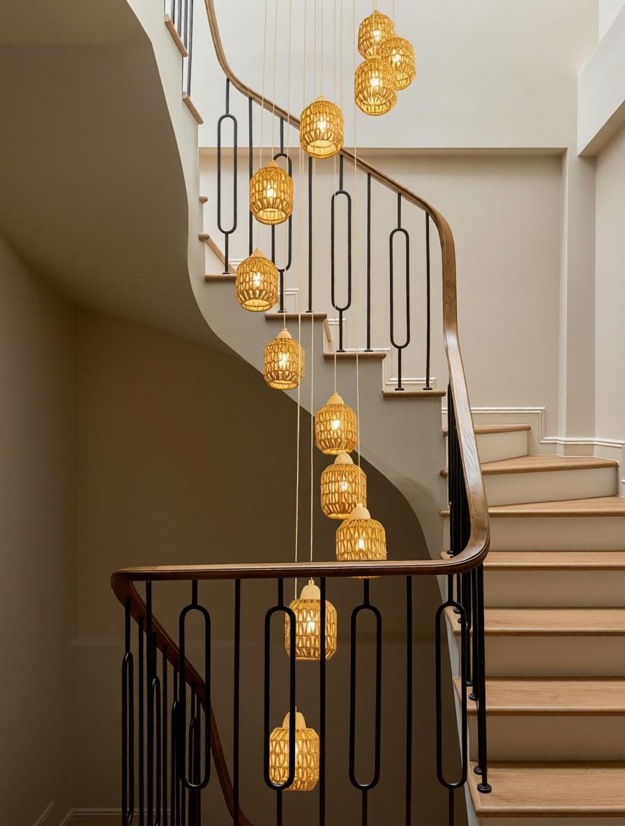 Elowrith | Rattan Cluster Chandelier - Detail View #4 | HomeCartel