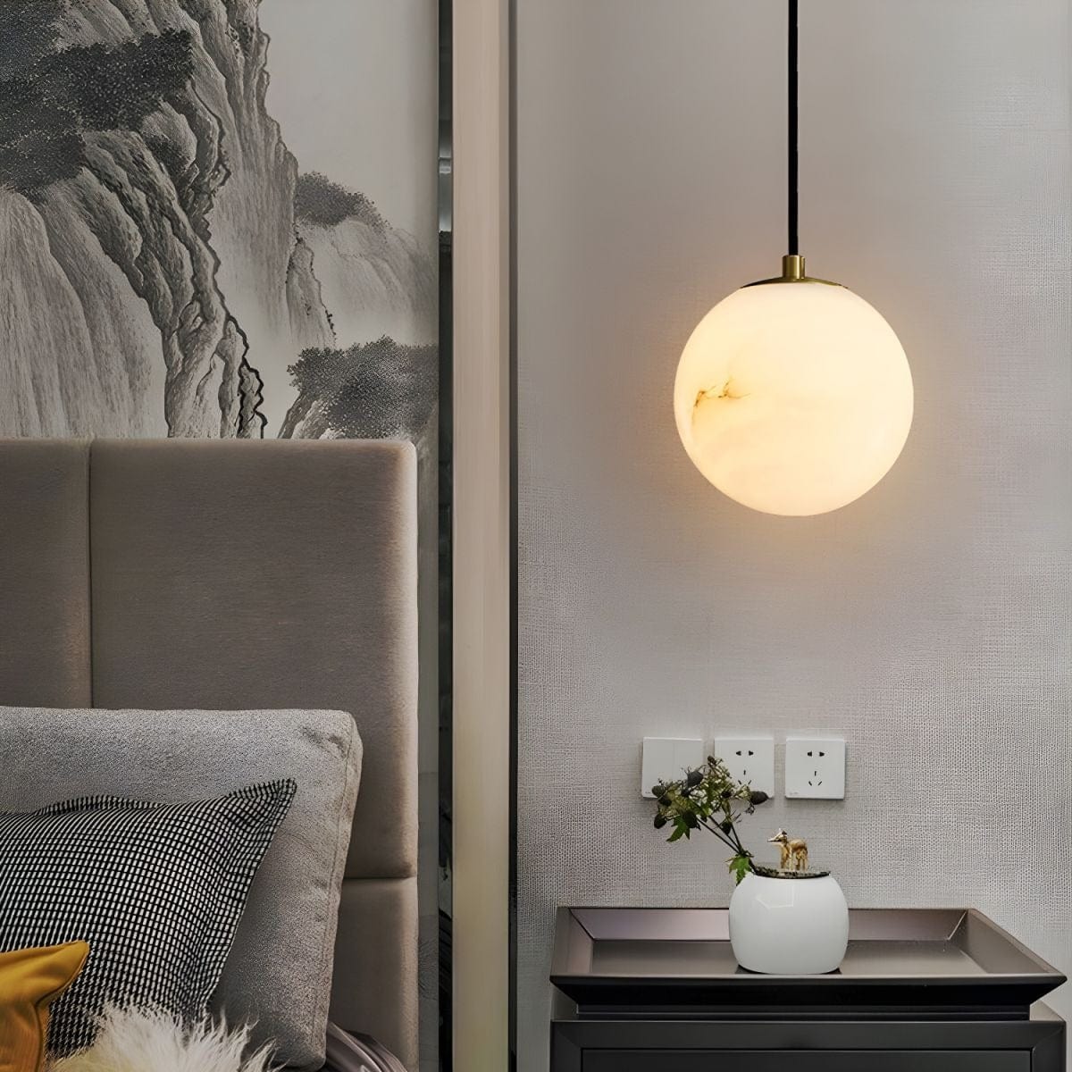 Marnith | Alabaster Pendant Light - Detail View #3 | HomeCartel