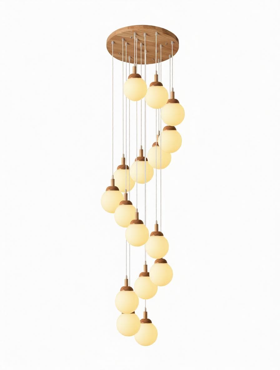 Illumena | Wood Cluster Chandelier - Detail View #8 | HomeCartel