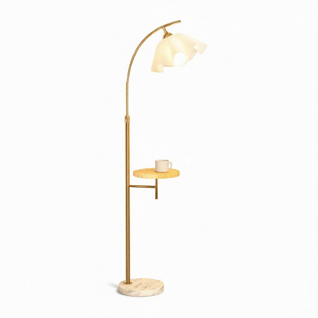Unelira | Integrated Shelf Floor Lamp