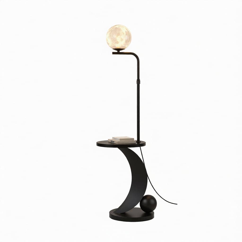 Cresalyn Moon Sphere | Integrated Shelf Floor Lamp