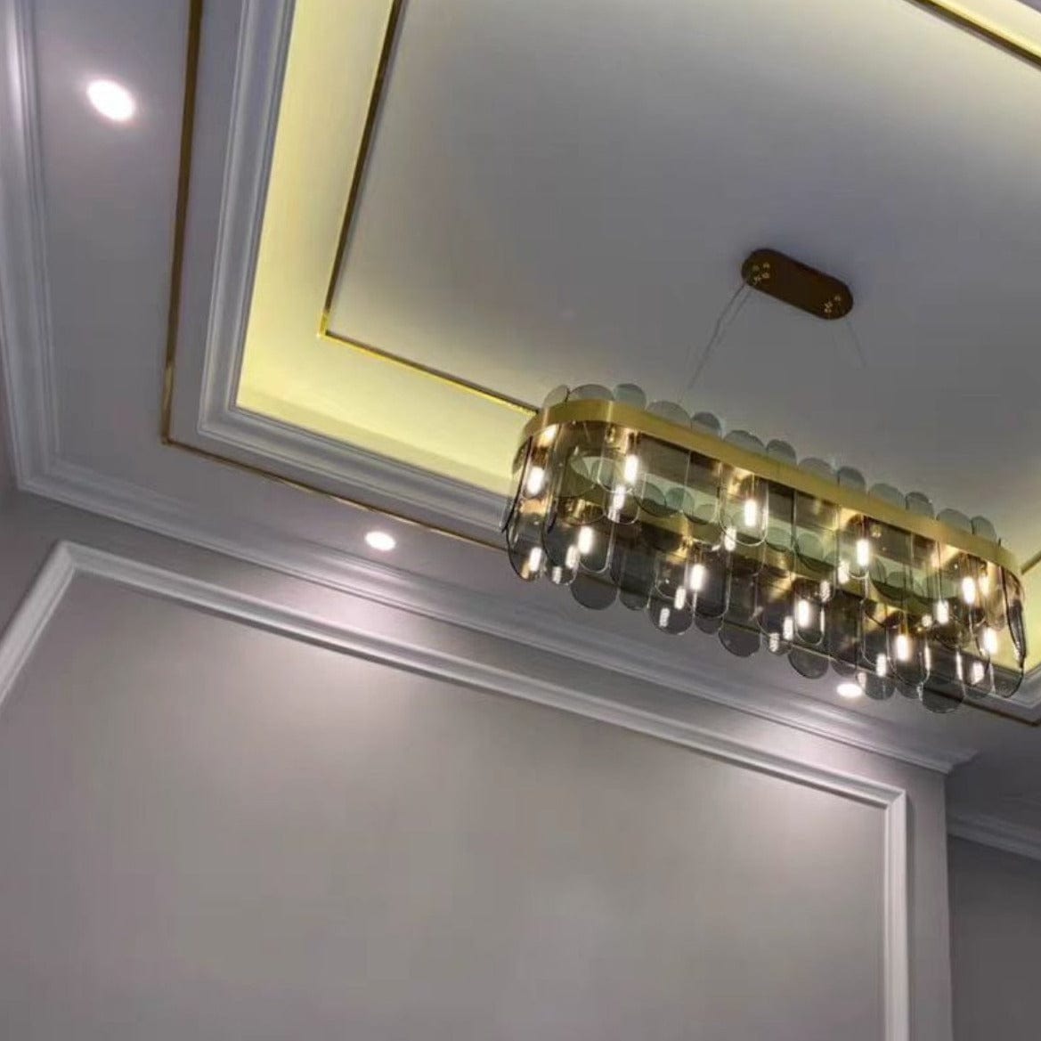 Soeren 100 | Luxe Glass Chandelier with Brass Detail - Home Cartel ®
