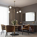 Nola 4 A | Black w/ Frosted Glass Balls Modern Chandelier - Home Cartel ®