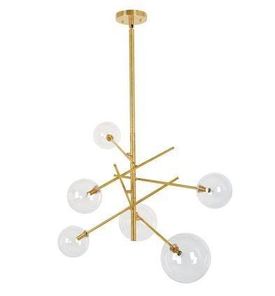 Liv M & L Glass | Gold w/ Clear Bubble Glass Chandelier - Home Cartel ®