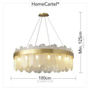 Soeren | Luxe White Glass Chandelier with Brass Detail