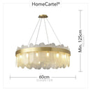 Soeren | Luxe White Glass Chandelier with Brass Detail