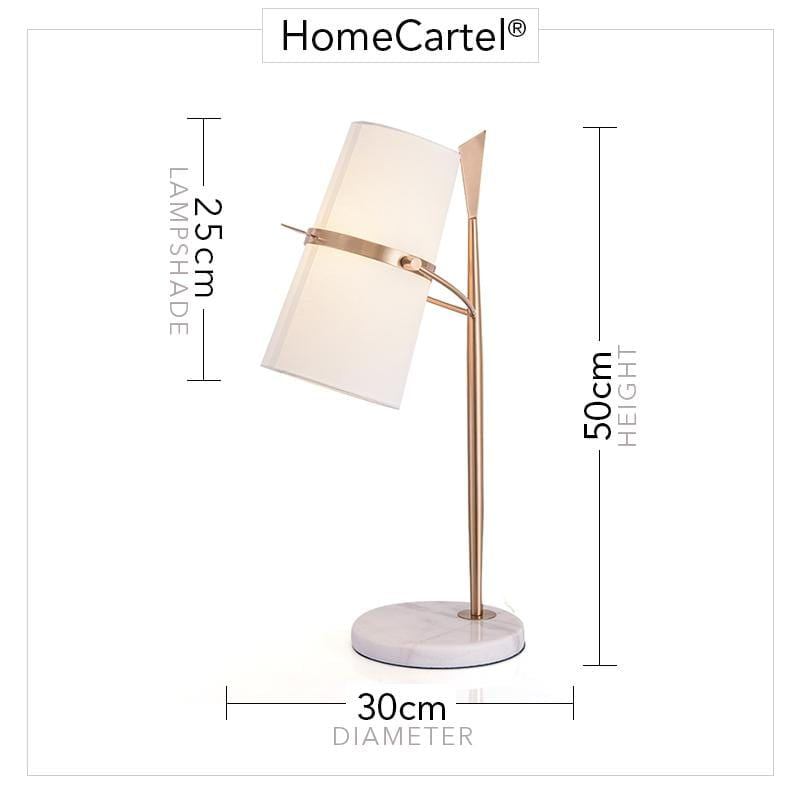 Hudson | Modern Table Lamp with Marble Base - Home Cartel ®