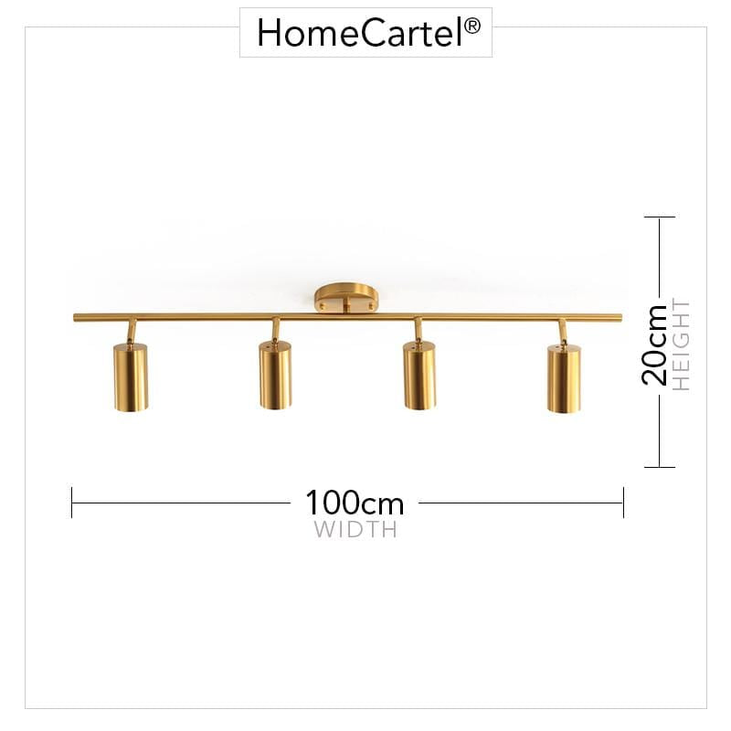 Asva 4 Heads | Brass Track Light - Home Cartel ®