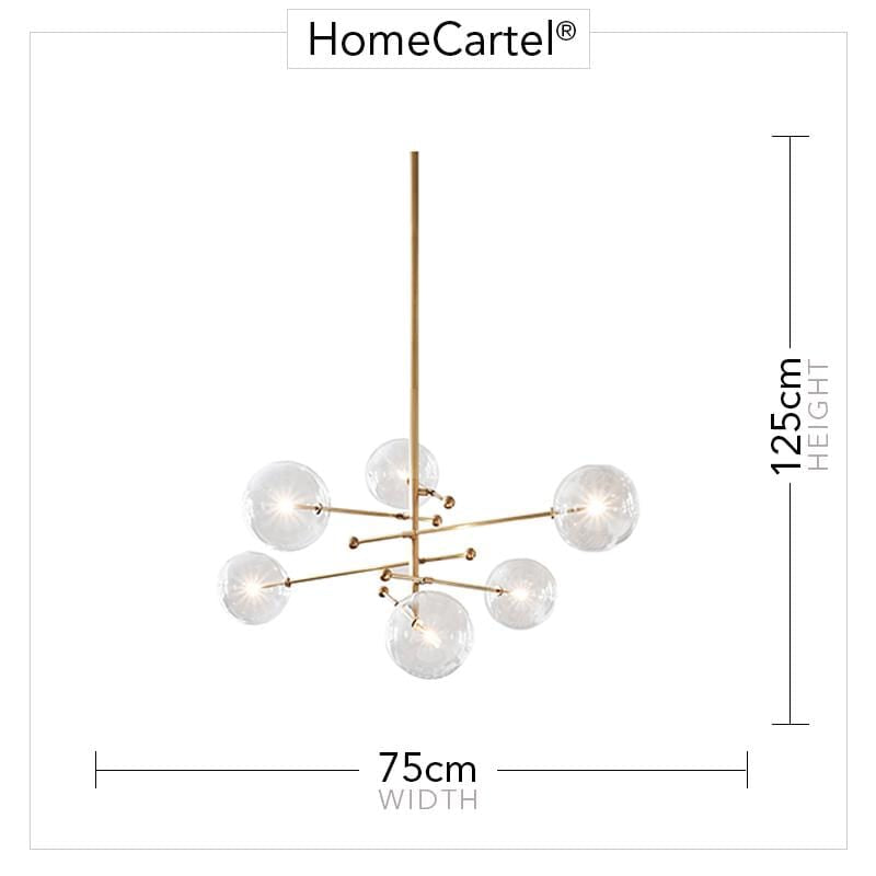 Dana 6 | Brass Modern Chandelier - Home Cartel ®