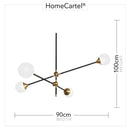 Nola 4 A | Black w/ Frosted Glass Balls Modern Chandelier - Home Cartel ®
