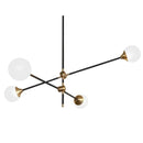 Nola 4 A | Black w/ Frosted Glass Balls Modern Chandelier - Home Cartel ®