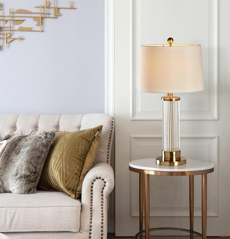 Tiril | Fluted Glass Base Table Lamp - Home Cartel ®