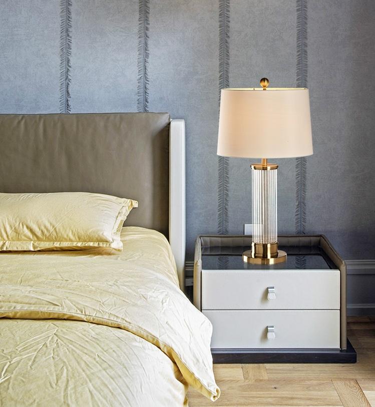 Tiril | Fluted Glass Base Table Lamp - Home Cartel ®
