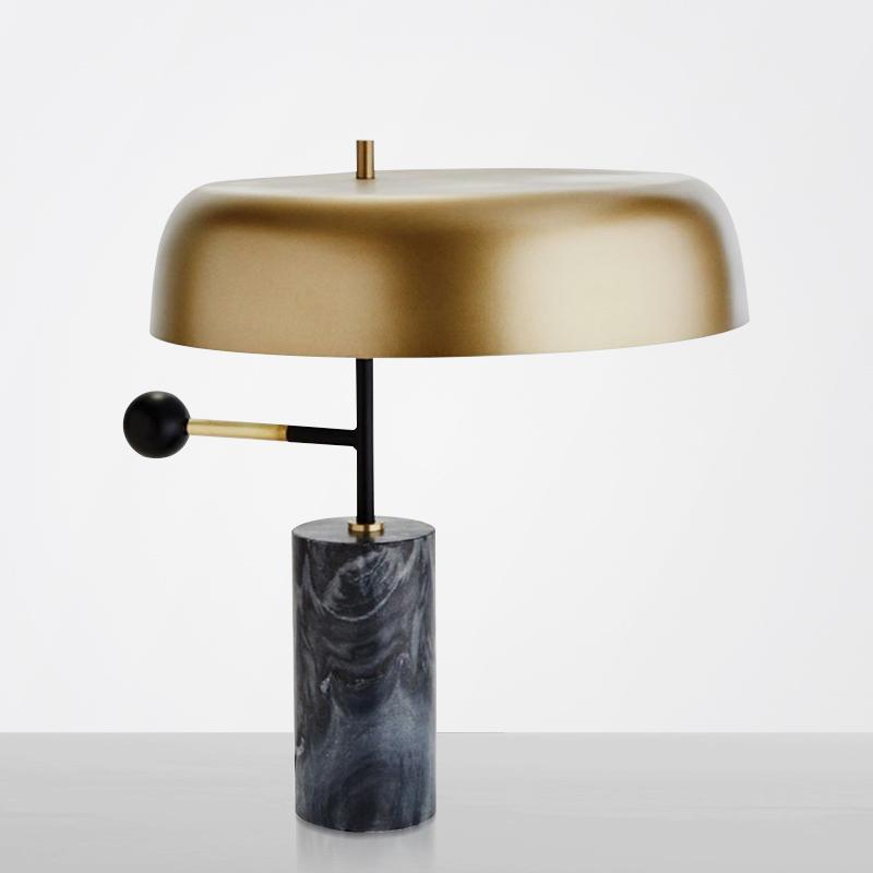 Nysse | Marble Base Metal Shade Table Lamp - Home Cartel ®