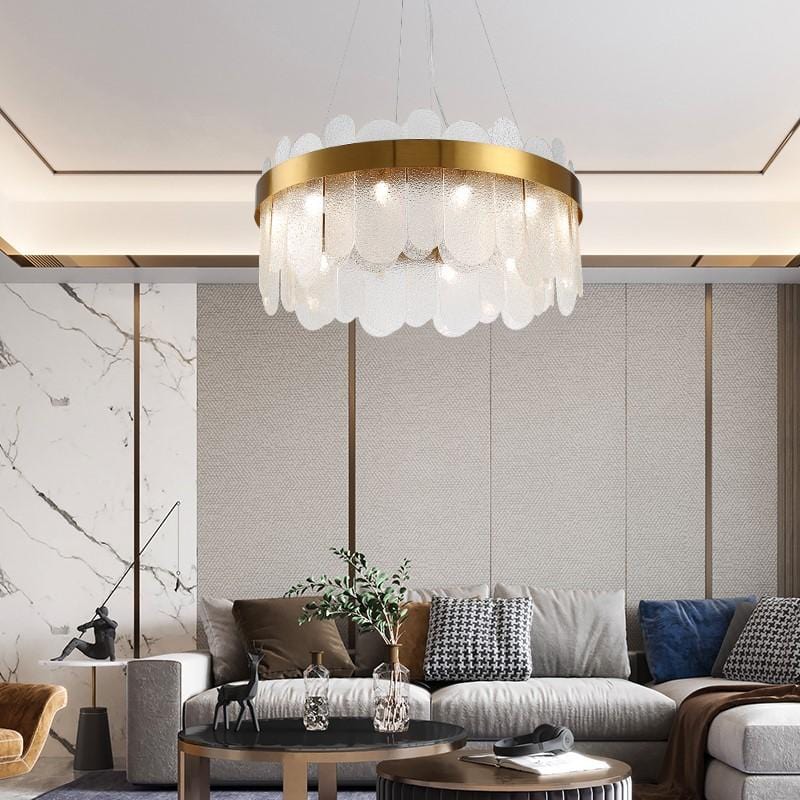 Soeren | Luxe White Glass Chandelier with Brass Detail - Home Cartel ®