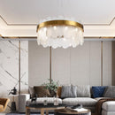 Soeren | Luxe White Glass Chandelier with Brass Detail