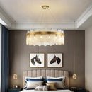 Soeren | Luxe White Glass Chandelier with Brass Detail