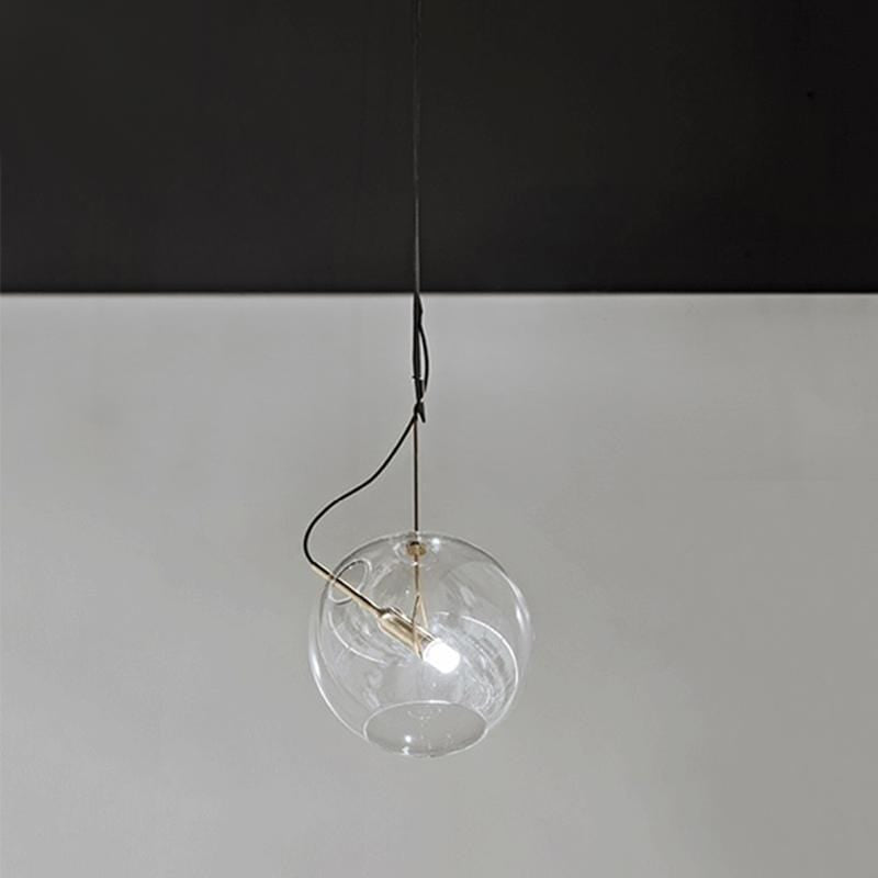 Thyra Mono | Leather and Glass Modern Pendant Light - Home Cartel ®