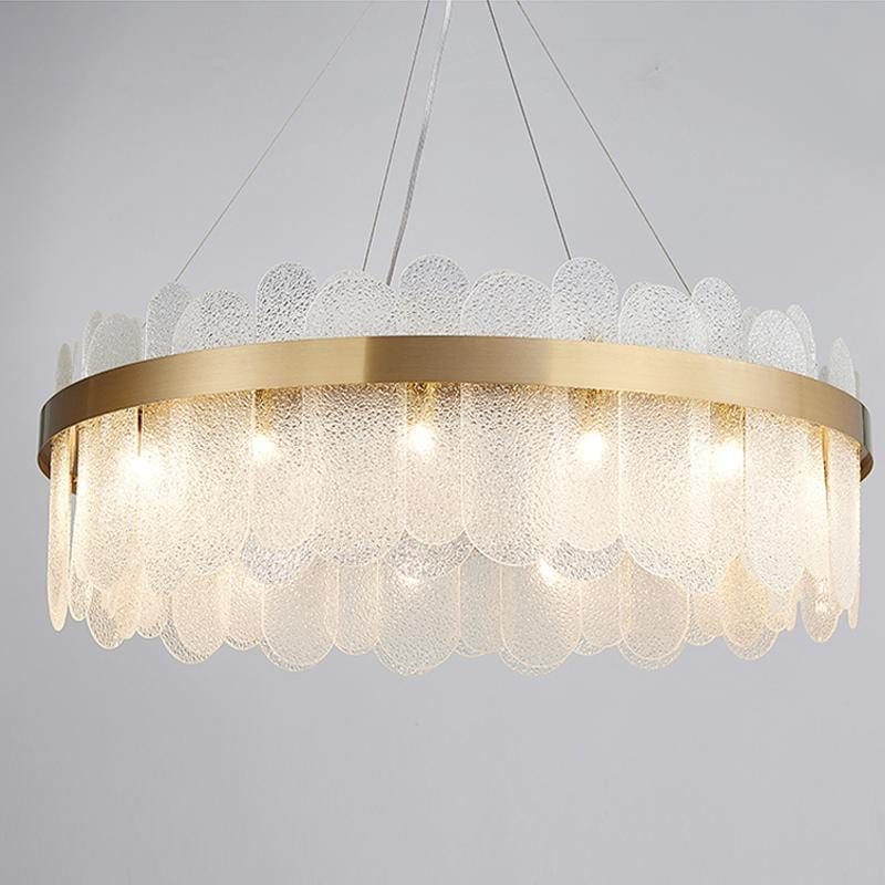 Soeren | Luxe White Glass Chandelier with Brass Detail - Home Cartel ®