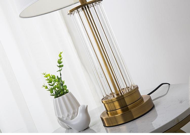 Tiril | Fluted Glass Base Table Lamp - Home Cartel ®