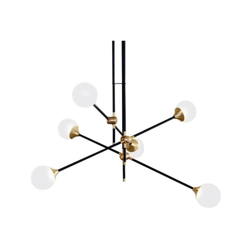 Nola 6 | Black w/ Frosted Glass Balls Modern Chandelier - Home Cartel ®