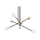 Nola 6 | Black w/ Frosted Glass Balls Modern Chandelier - Home Cartel ®