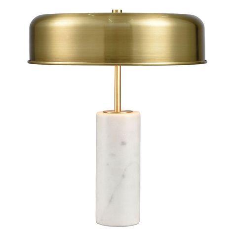Vegard | Brass Shade with Marble Base Table Lamp - Home Cartel ®