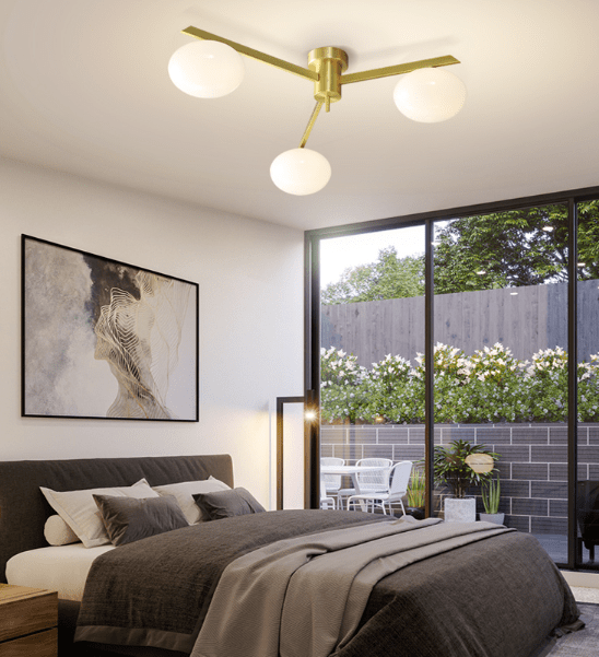 Kaiya 3 | Modern Gold Ceiling Mounted Light - Home Cartel ®