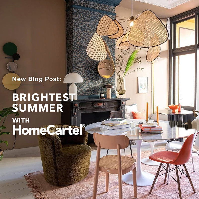 An office or study space with a woven chandelier hanging on top