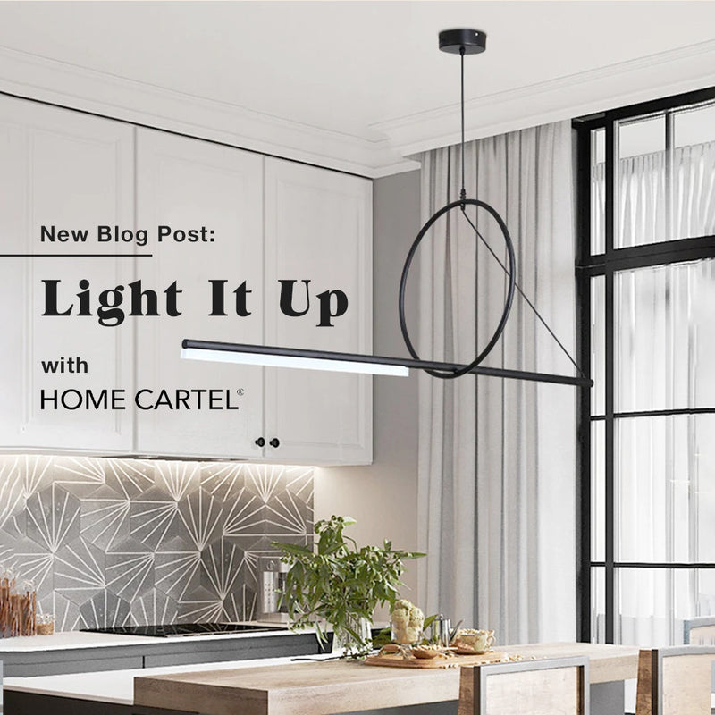 A kitchen captioned with “Light It Up with HOME CARTEL”